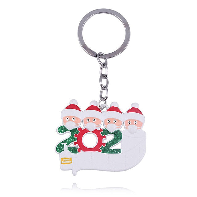 2020 Quarantine Christmas Tree Decoration Keychains